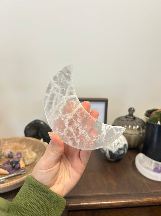 Selenite Moon Plate