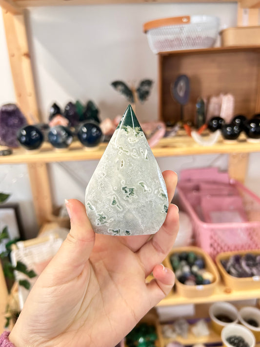 Moss Agate Flame - E