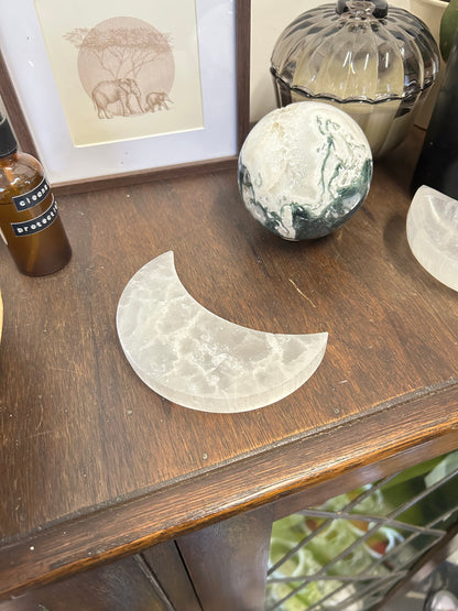 Selenite Moon Plate