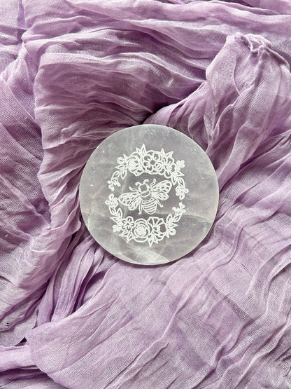 Bee Selenite Plate