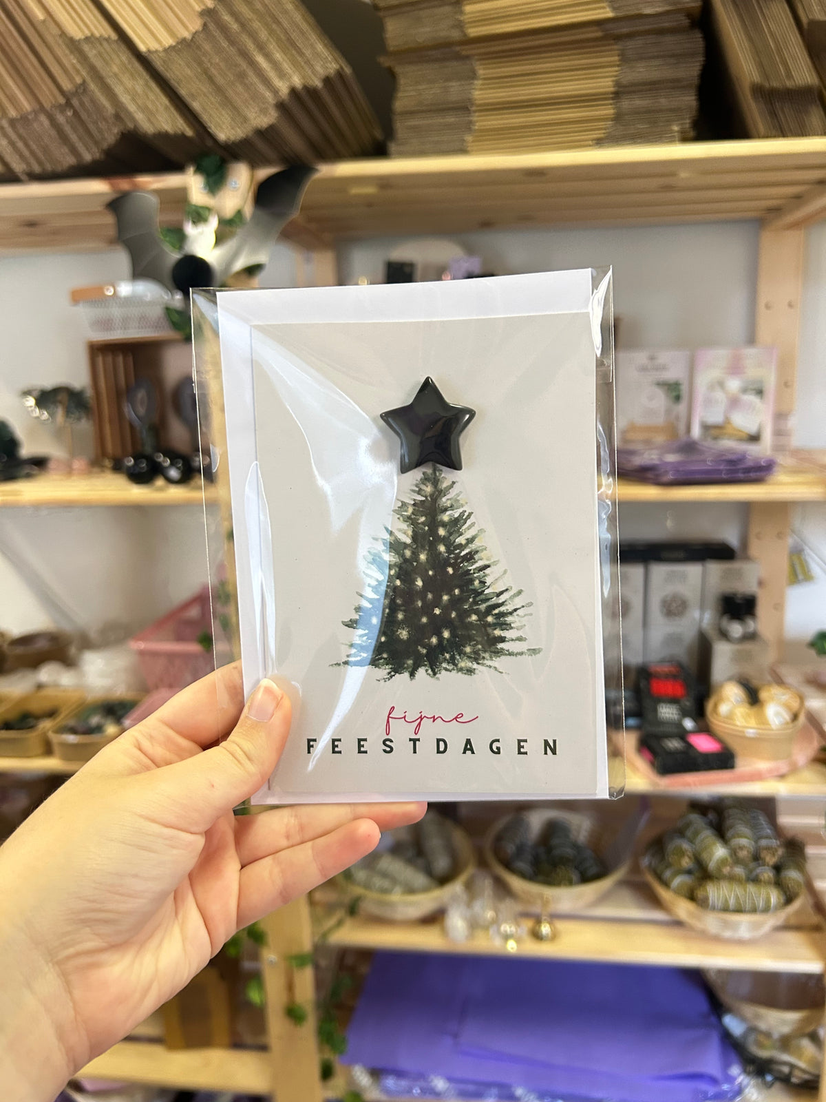 Feestdagen Kaart - Obsidiaan Ster