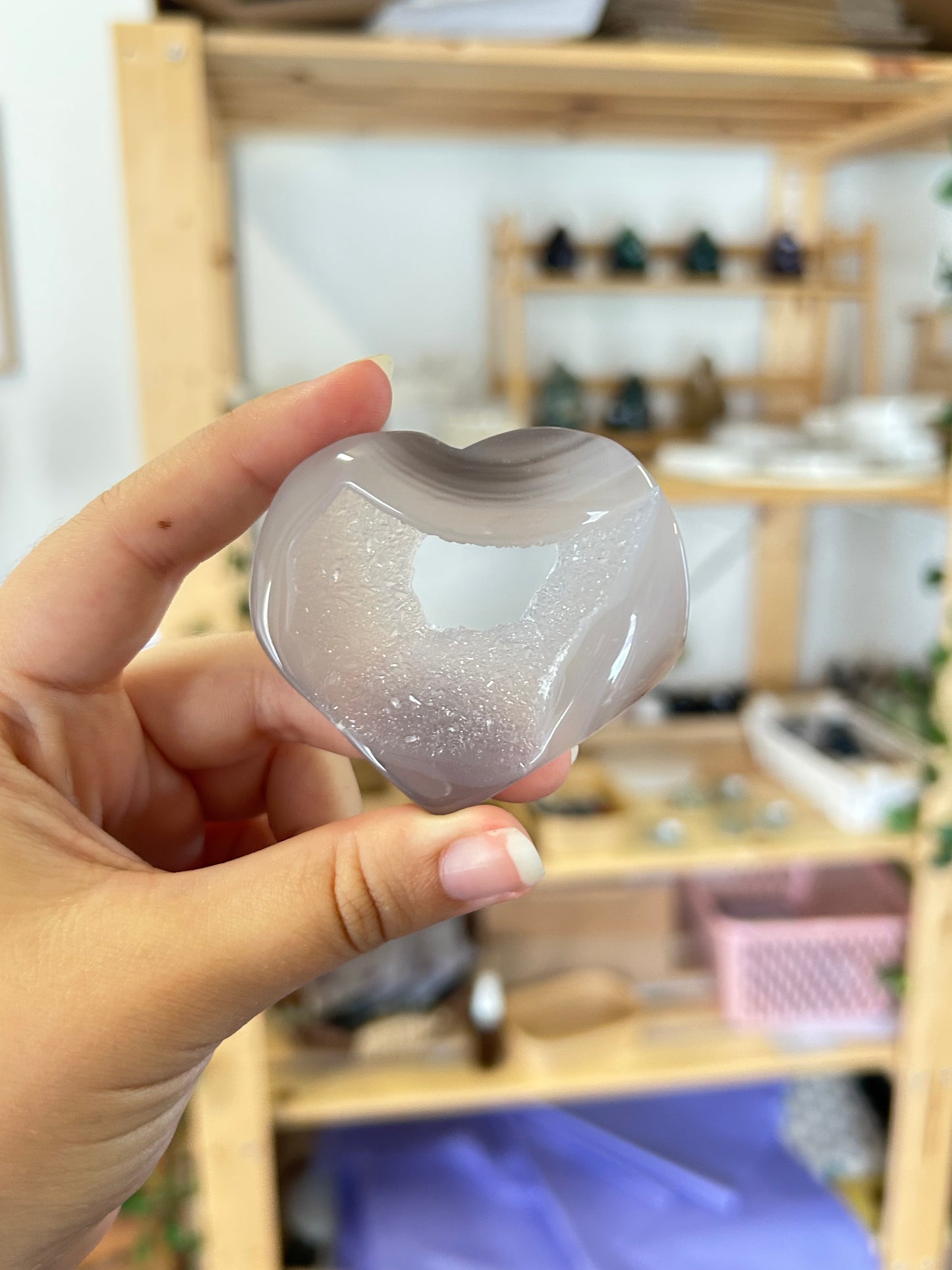 Druzy Agate Heart