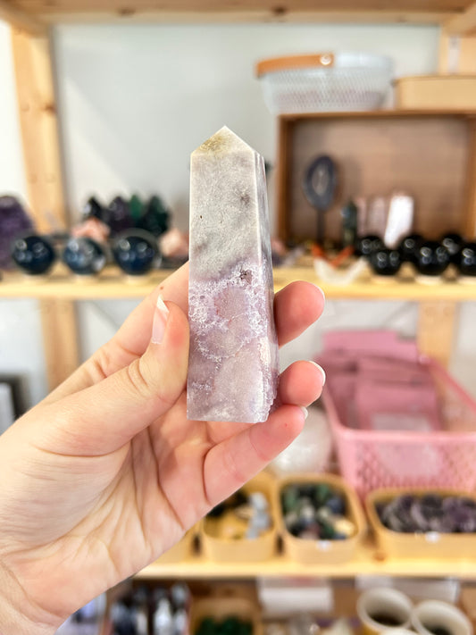 Pink Amethyst x Flower Agate Tower