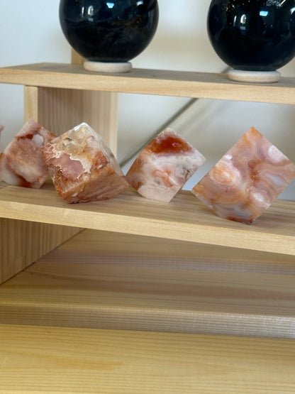 Carnelian Flower Agate Cube