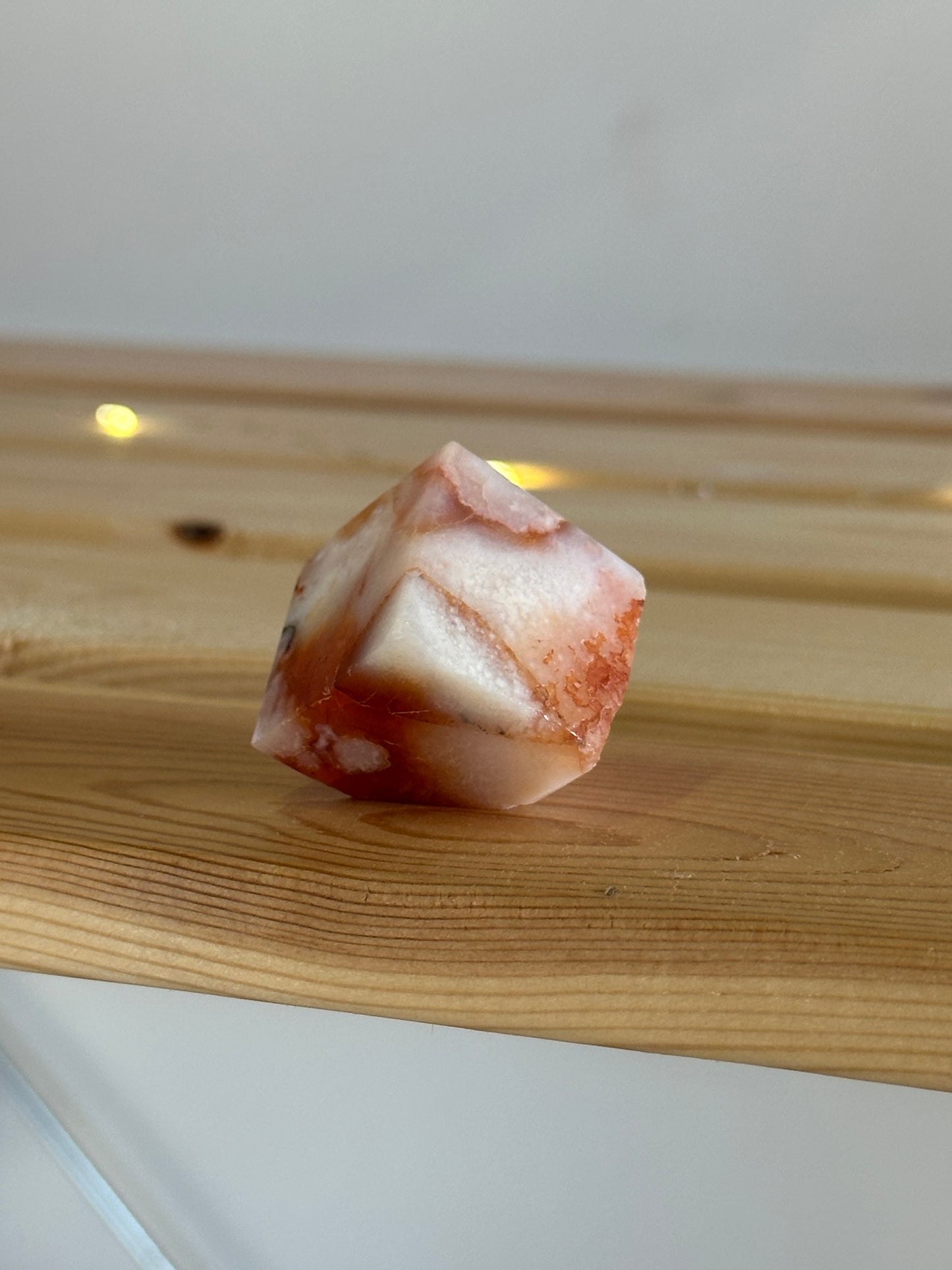 Carnelian Flower Agate Cube