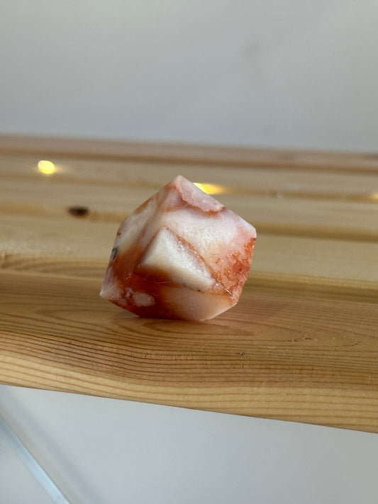 Carnelian Flower Agate Cube