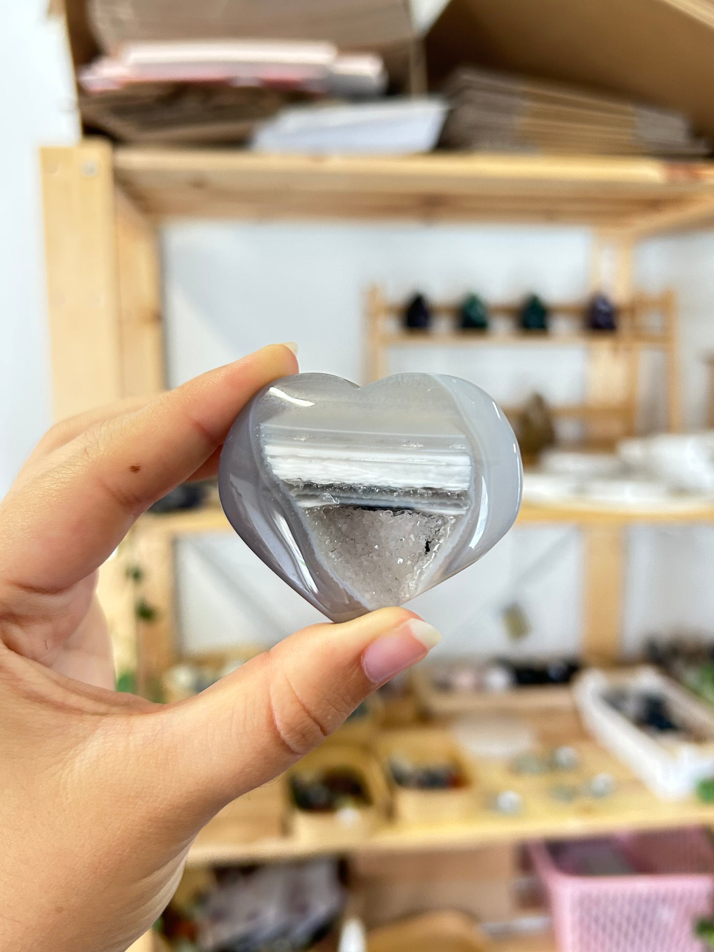 Druzy Agate Heart