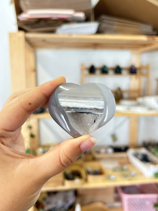 Druzy Agate Heart