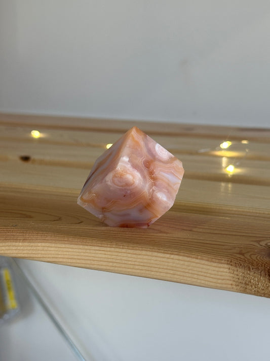 Carnelian Flower Agate Cube
