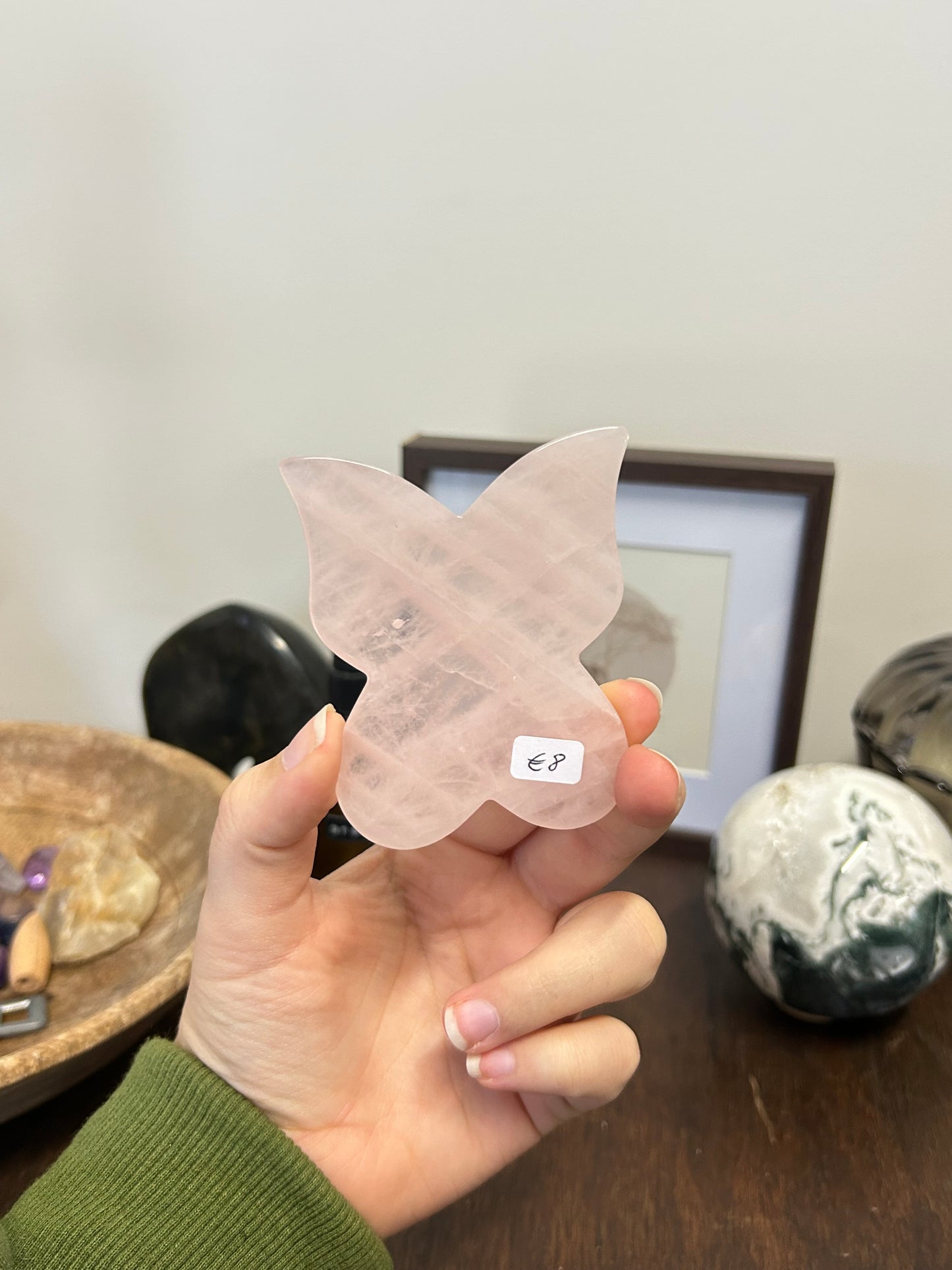 Rose Quartz Butterfly Gua Sha
