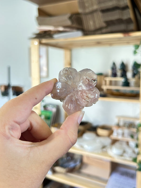 Flower Agate Flower Carving