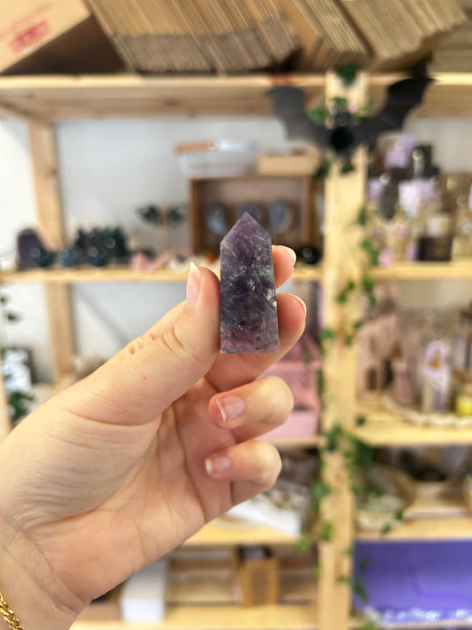 Lepidolite With Pink Tourmaline Tower