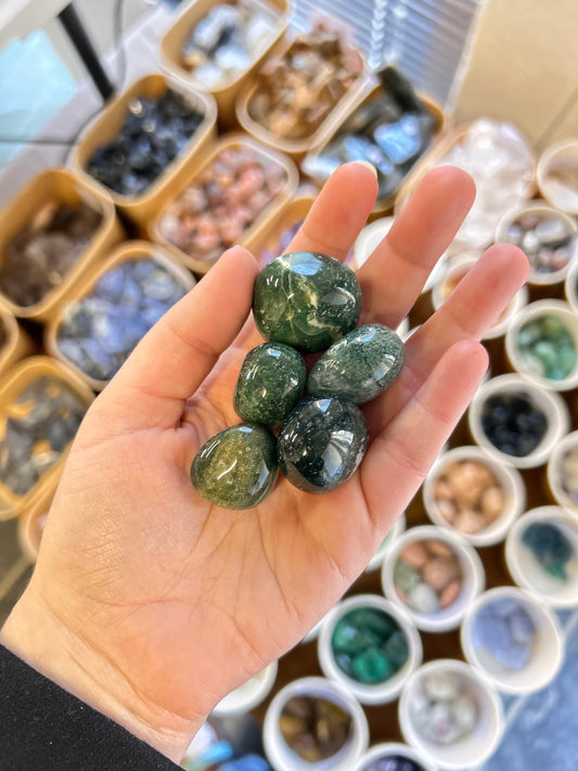 Moss Agate Tumble
