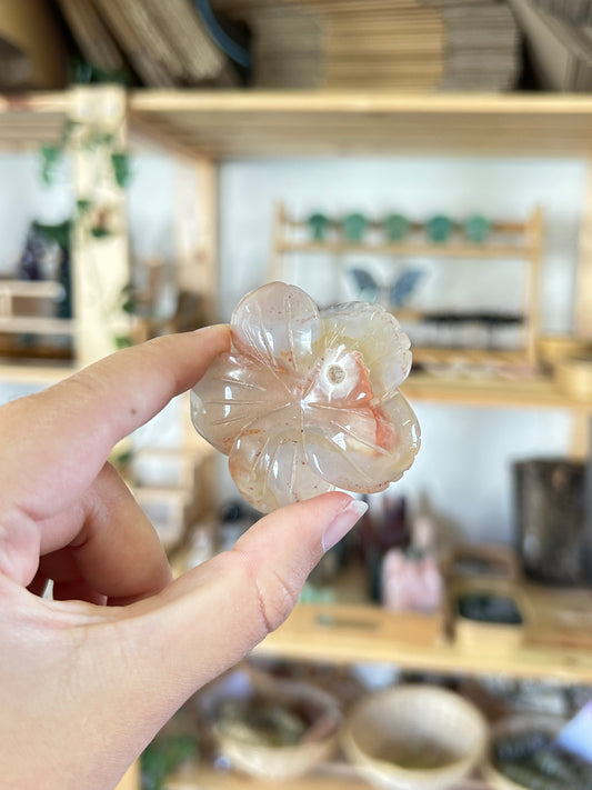 Flower Agate Flower Carving