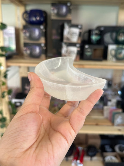 Selenite Moon Bowl
