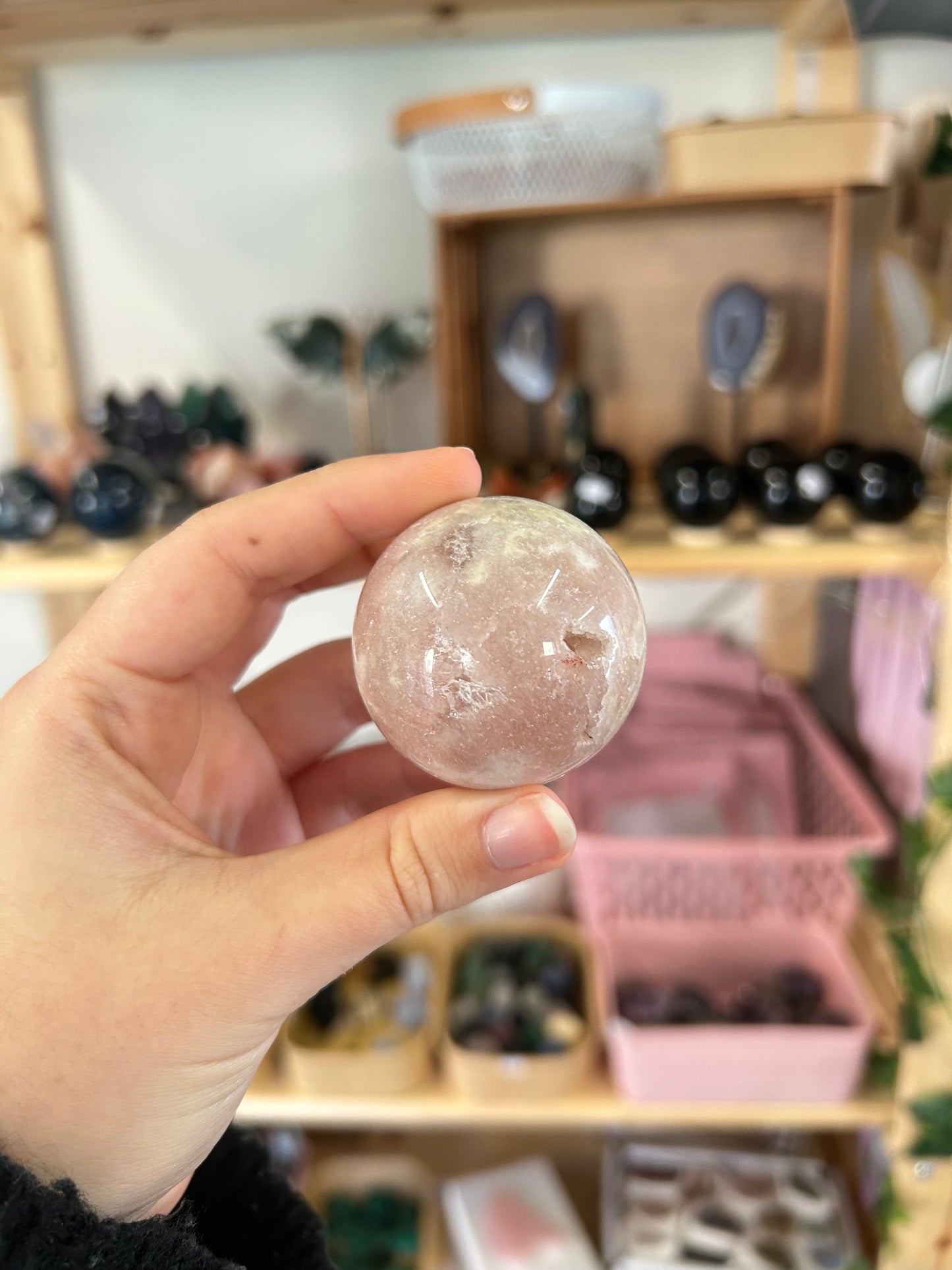 Pink Amethyst x Flower Agate Sphere