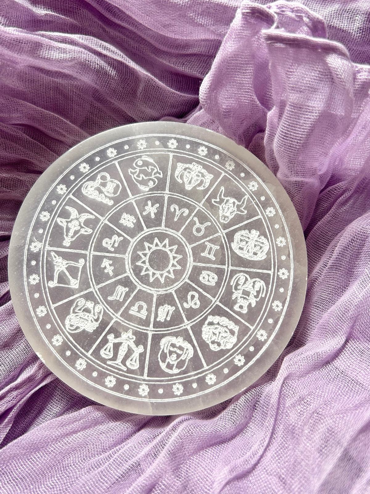Zodiac Selenite Plate