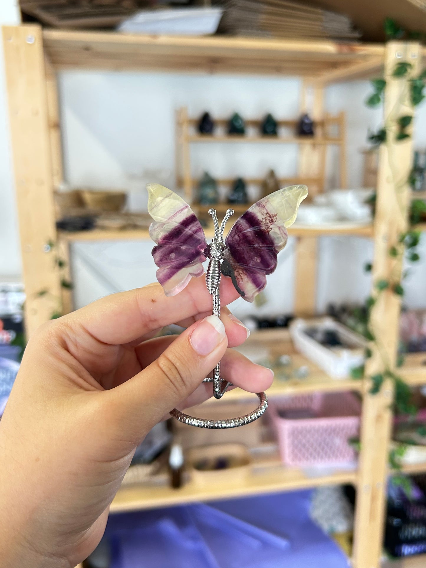 Fluorite Butterfly On Stand