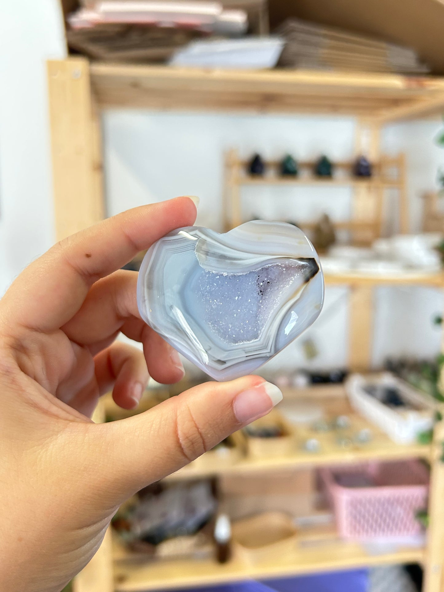 Druzy Agate Heart
